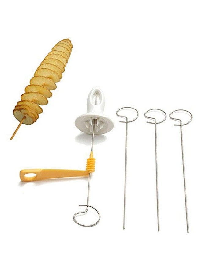 Perfect Pricee Potato Spiral Cutter Manual Slicer Set of 1 - Plastic & Stainless Steel, Multicolor - Image 5