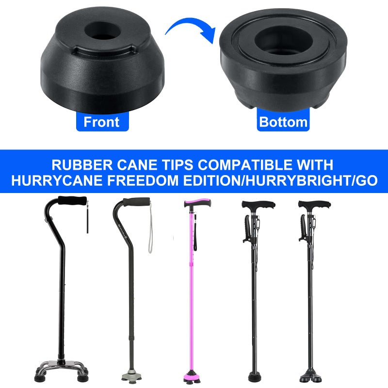 ANCKNE Replacement Screw-In Rubber Cane Tips Feet Suitable For Hurrycane Freedom Edition Walking Sticks  Cane Foot Rubber With Anti Slip And Wear Resistance Design  Easy To Use - Image 3