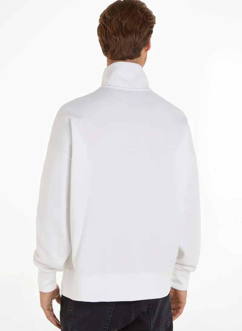 Calvin Klein Jeans Embossed Half Zip Sweater