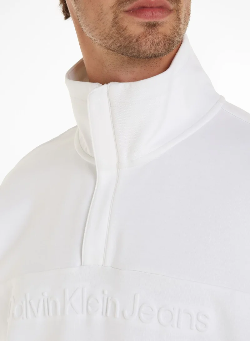 Calvin Klein Jeans Embossed Half Zip Sweater