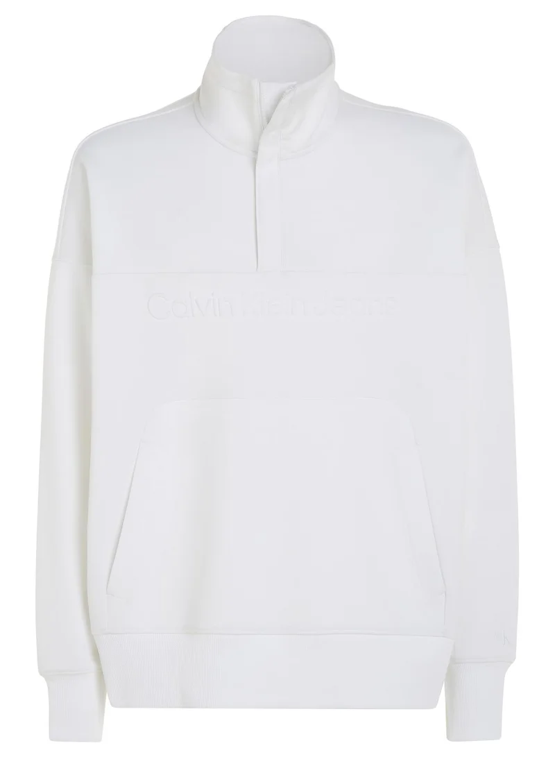 Calvin Klein Jeans Embossed Half Zip Sweater