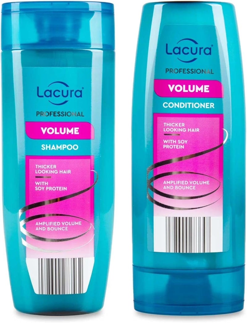 Lcura Professional Volume Shampoo Conditioner Thicker Looking Hair With Soy Protein Amplified Volume Bounce 250mL 2 BUNDLE SET