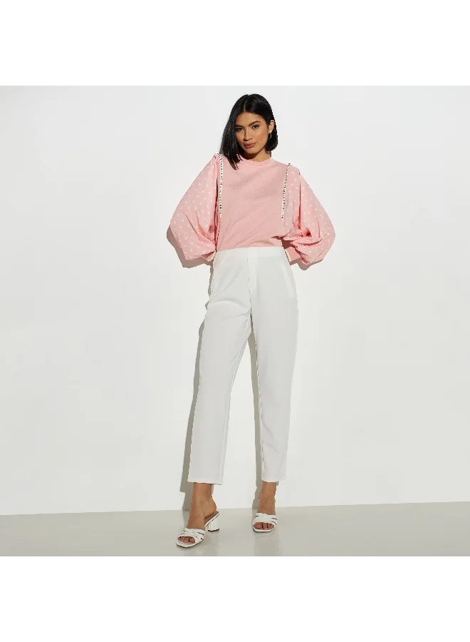 2Xtremz 2Xtremz Embellished Sweater with Volume Sleeves