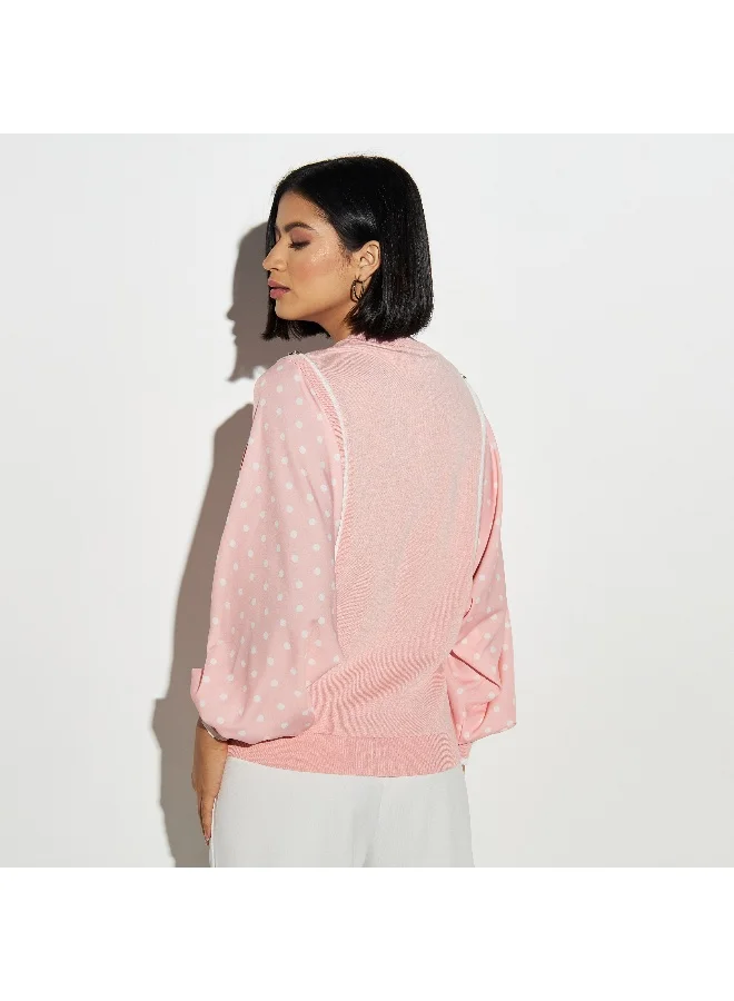 2Xtremz 2Xtremz Embellished Sweater with Volume Sleeves