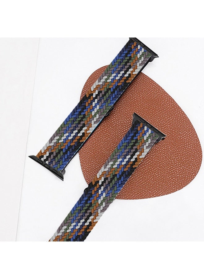 Braided Solo Loop Stretchy Strap Compatible With Apple Watch Band SE 38/40/41mm Series 7/6/5/4/3/2/1 Multin Color - Image 2