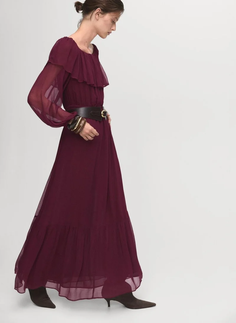 MANGO  Strapless dress with ruffles for Women | Best Price UAE