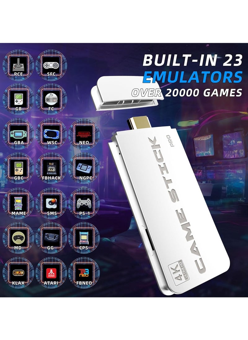 Generic - M8 Pro Game Stick 4K HDMI – Retro Video Game Console | 20,000+ Classic Games | Wireless Controllers | Supports PS1, FC, GB, GBA, and Arcade Games - Image 1