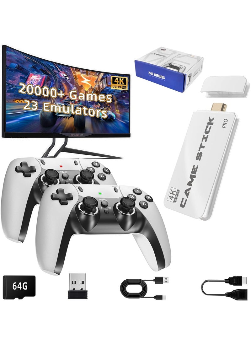 Generic - M8 Pro Game Stick 4K HDMI – Retro Video Game Console | 20,000+ Classic Games | Wireless Controllers | Supports PS1, FC, GB, GBA, and Arcade Games - Image 1