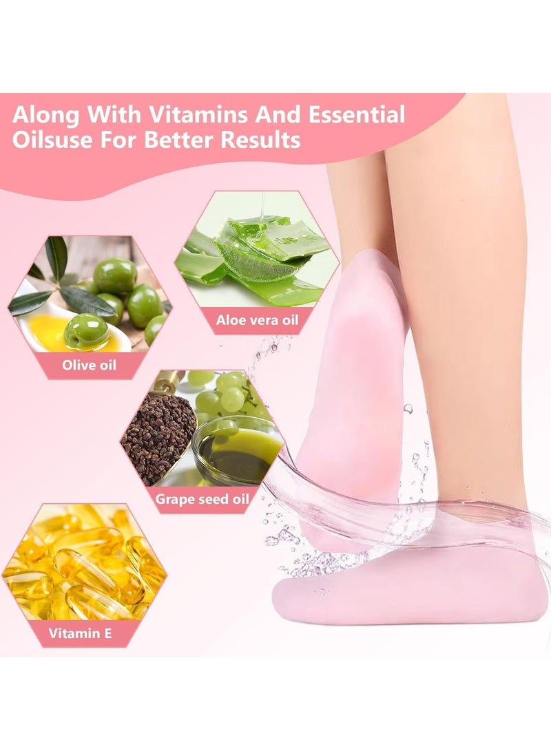 Generic Moisturizing Socks Silicone Foot Mask Cover Tender White Heel Anti-cracking Full Foot Spa for Dry Cracked Feet - Image 5