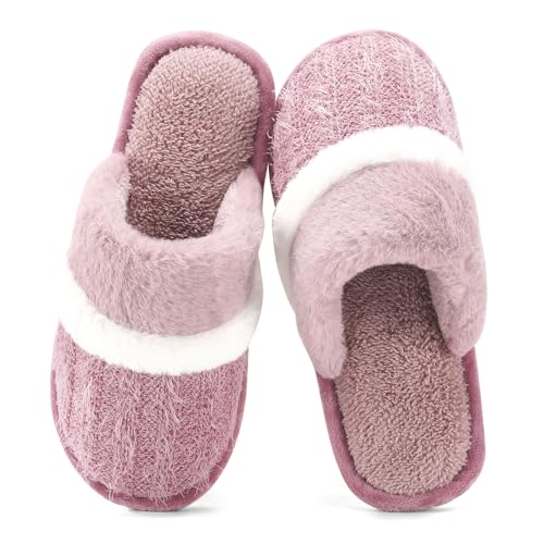 GOEWY Cozy Slippers for Women Indoor and Outdoor Fuzzy House Shoes with Memory Foam Anti-Skid Sole Gifts for Women Mom Girlfriend Ladies - Image 1