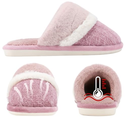GOEWY Cozy Slippers for Women Indoor and Outdoor Fuzzy House Shoes with Memory Foam Anti-Skid Sole Gifts for Women Mom Girlfriend Ladies - Image 2