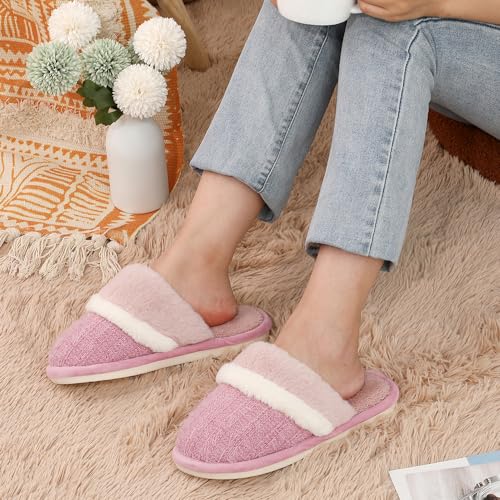 GOEWY Cozy Slippers for Women Indoor and Outdoor Fuzzy House Shoes with Memory Foam Anti-Skid Sole Gifts for Women Mom Girlfriend Ladies - Image 4