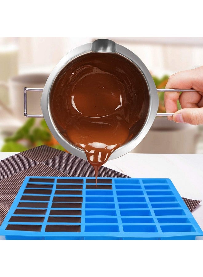 Mity rain 2 pack 40 Cavity Narrow Rectangle Silicone Caramel Candy Molds Chocolate Bar Mold for Truffles, Ganache, Jelly, Praline, Brownie, Butter, Ice Cube Tray - Image 2
