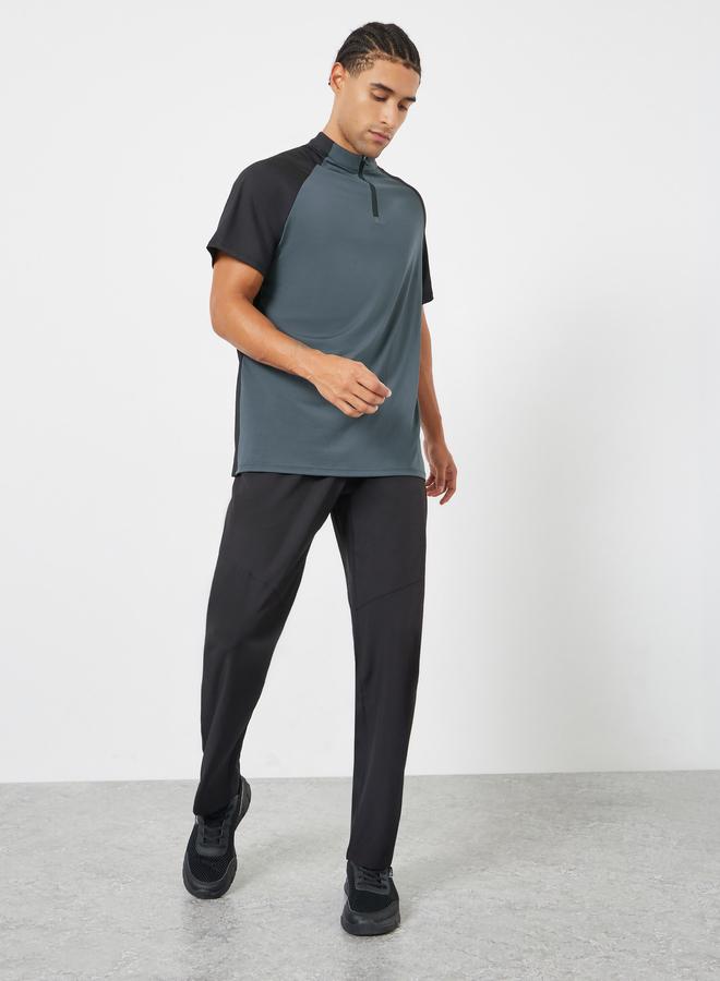 Styli Active Men Grey Raglan Sleeve Athleisure T-Shirt - Image 2