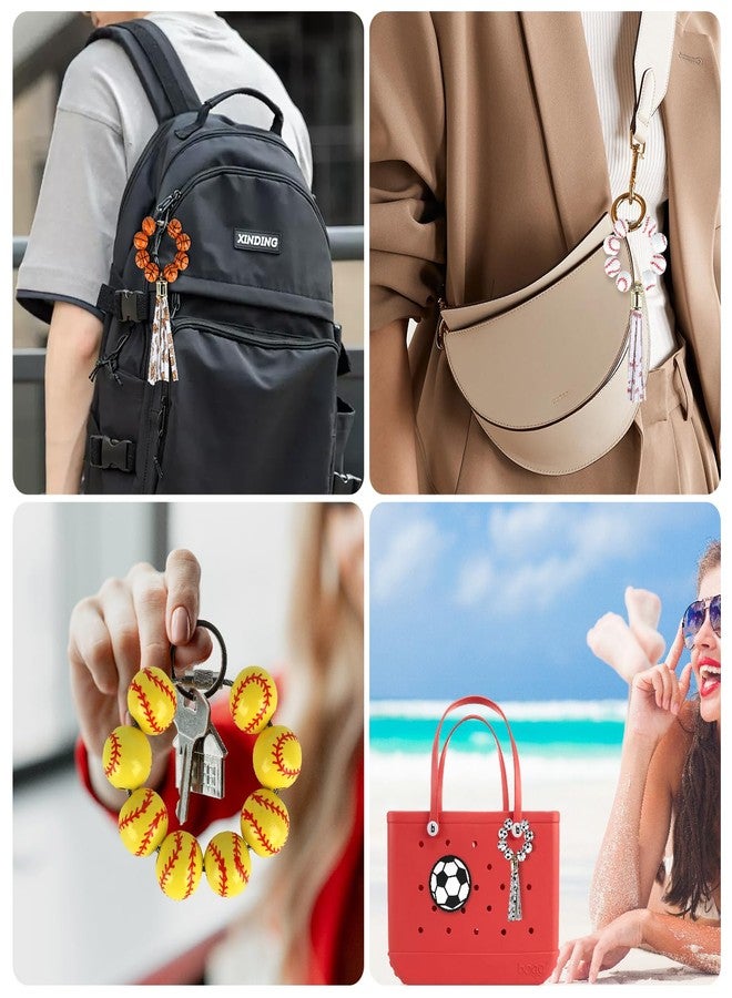 Pinsit 2Pcs Sports Charms for Bogg Bag, Baseball Softball Soccer Basketball Charm for Beach Bag, Sport Ball Style Charm for Handbag Beach Tote Decoration (Soccer) - Image 5
