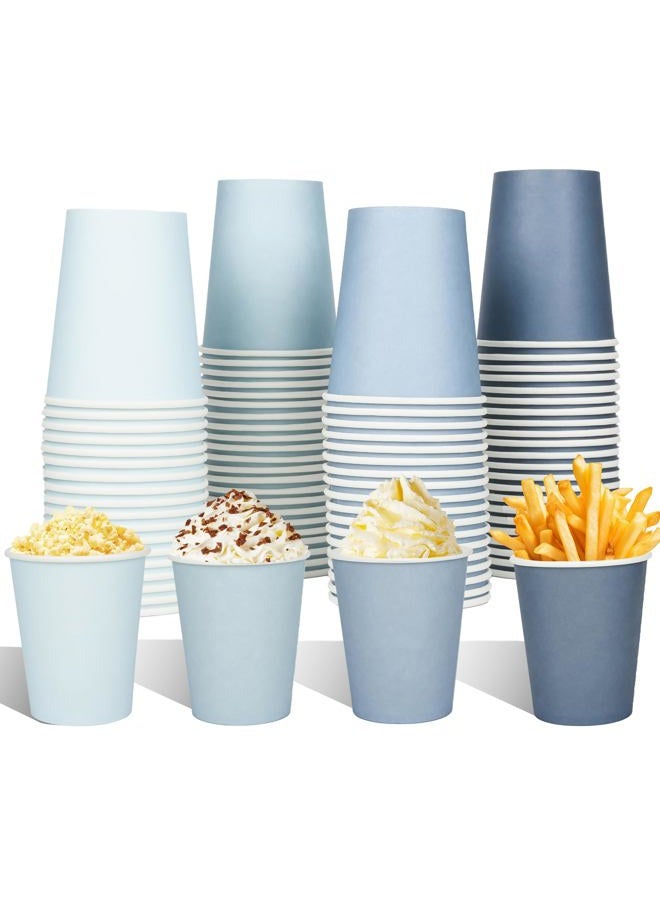 AimFun 100 Pcs Dusty Blue Paper Cups 9oz Gradient Blue Party Cups 4 Colors Disposable Beverage Coffee Tea Drinking Cups for Birthday Baby Shower Bluey Party Supplies - Image 1
