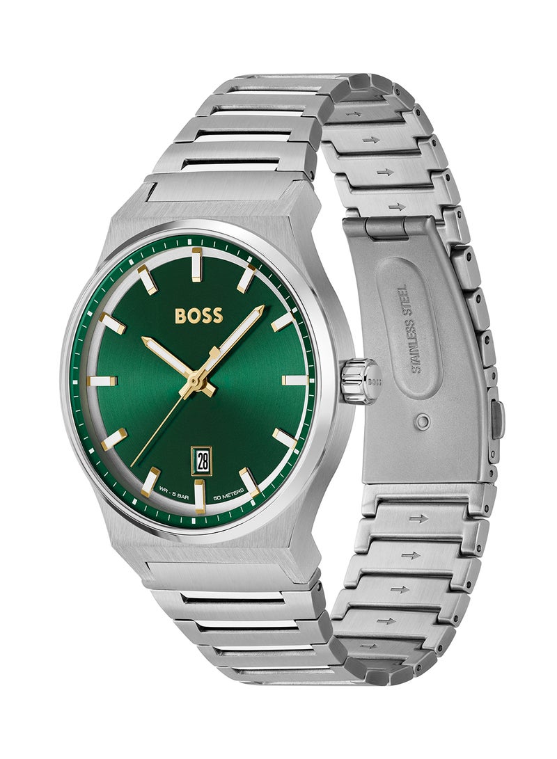 HUGO BOSS Men's Analog Round Shape Stainless Steel Wrist Watch 1514079 - 41 Mm - Image 1