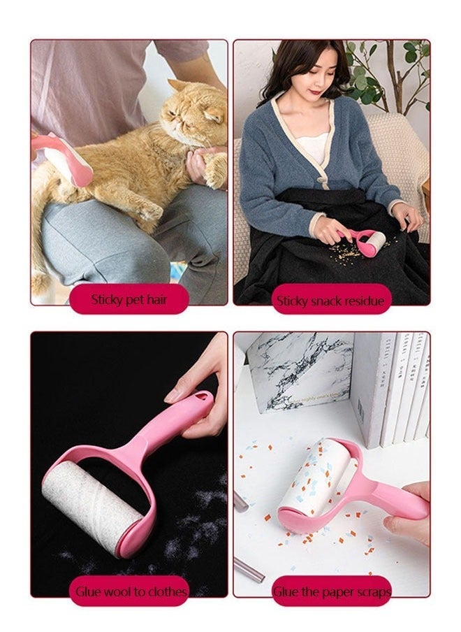 Sticky Lint Roller with 420 Sheets, Sticky Hair Remover Tool Brush for Clothes Carpet Car Seats Dust Dogs Cats (1Handle+7Refills) - Image 5