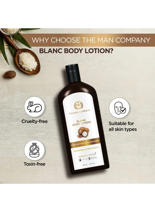 The Man Company  Blanc Body Lotion for Men | Moisturises | Rejuvenates | 24-Hour Long Hydration | Long-Lasting Fragrance | Toxin-Free | Suitable For All Skin Types- 200ml for Men | Best Price UAE