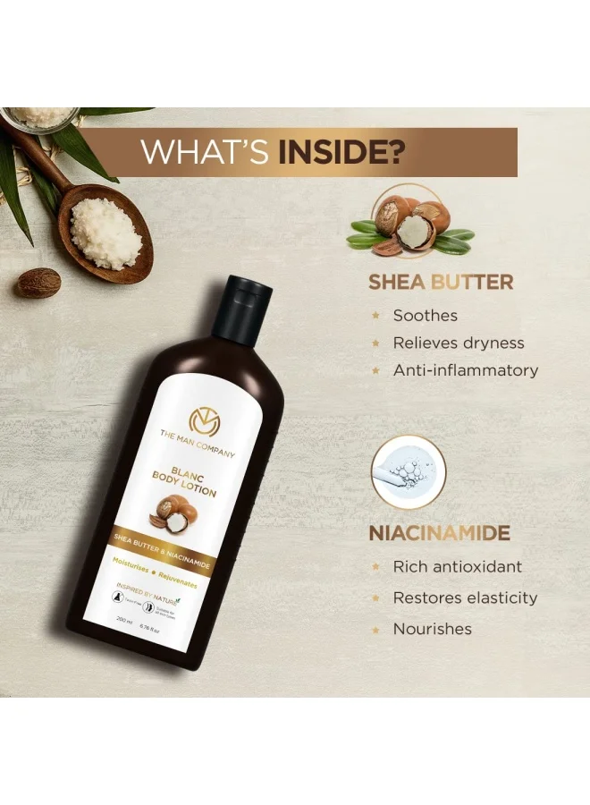 The Man Company Blanc Body Lotion for Men | Moisturises | Rejuvenates | 24-Hour Long Hydration | Long-Lasting Fragrance | Toxin-Free | Suitable For All Skin Types- 200ml