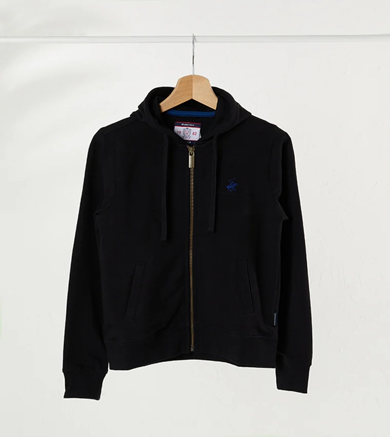 بيفرلي هيلز بولو كلوب هودي فليس كور أسود