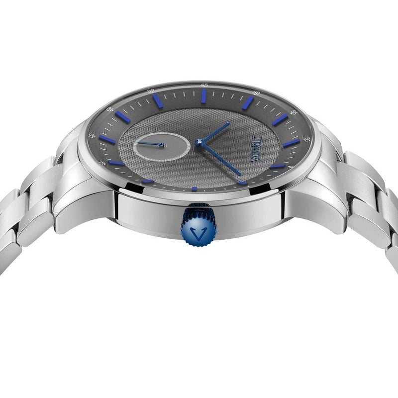 ترندا ساعة TRNDA المصنوعة من الفولاذ المقاوم للصدأ للرجال - أناقة خالدة مع مينا رمادية فاتحة متدرجة - Image 3