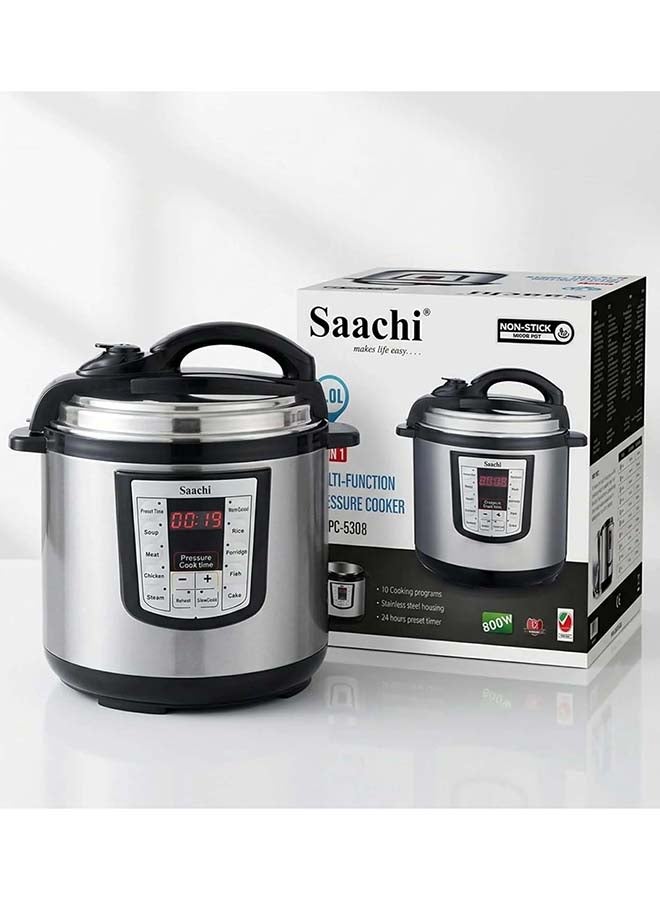 Saachi 8-Litres Electric Pressure Cooker NL-PC-5308, 10 Multi-Cooking Programs, LED Display, 24H Timer, Non-Stick Inner Pot, Stainless Steel Multi Cooker 8 L 1200 W NL-PC-5308-BK Black - Image 2