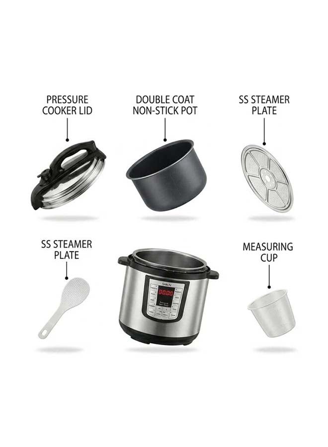 Saachi 8-Litres Electric Pressure Cooker NL-PC-5308, 10 Multi-Cooking Programs, LED Display, 24H Timer, Non-Stick Inner Pot, Stainless Steel Multi Cooker 8 L 1200 W NL-PC-5308-BK Black - Image 5