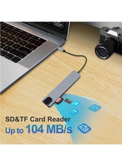 Generic USB C Hub, 8 in 1 Type C Hub Multiport Adapter with 4K HDMI, PD Power Delivery, USB-C, Ethernet, 2 USB, SD/TF Card Reader Compatible with Mac Book Pro XPS and More Type C Devices  - Image 4