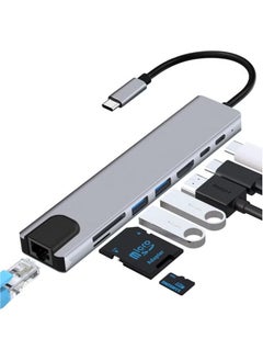 Generic USB C Hub, 8 in 1 Type C Hub Multiport Adapter with 4K HDMI, PD Power Delivery, USB-C, Ethernet, 2 USB, SD/TF Card Reader Compatible with Mac Book Pro XPS and More Type C Devices  - Image 1