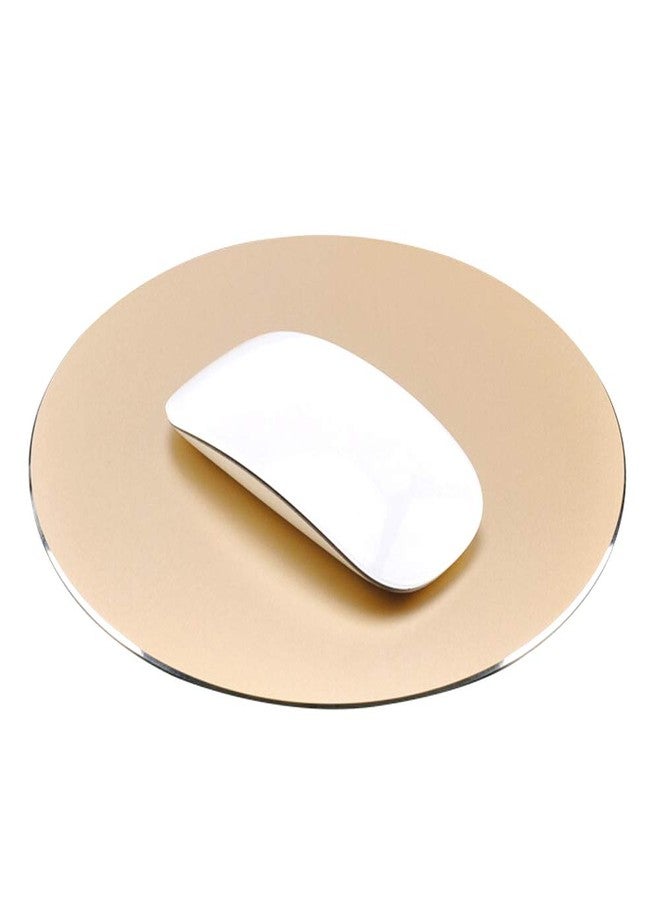 ProElife Premium Aluminum Metal Mouse Pad Mice Mat 8.66 inch (Round, Champagne Gold) - Image 1