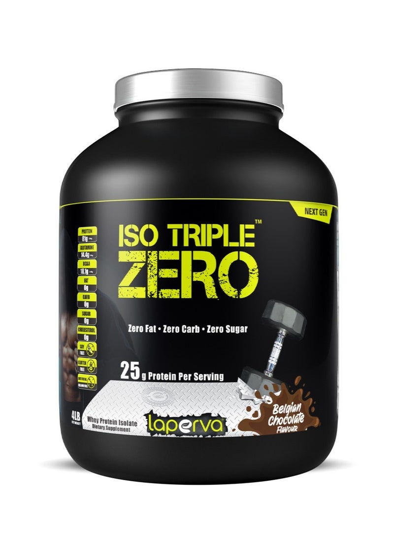 Laperva Iso Triple Zero Whey Protein Isolate Belgian Chocolate Flavor 4Lb 