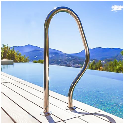 JENLER Stainless Steel Pool Handrail 304 Stainless Steel Pool Rail Expansion Screws Included 330lbs Load Capacity 315x185inch 800x470MM for Inground Pools No pre embedding Required - Image 1