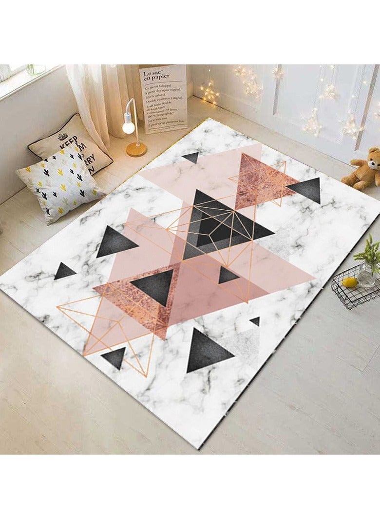 Loquat Squality Polyester Fiber Rectangular Geometric Abstract Carpet