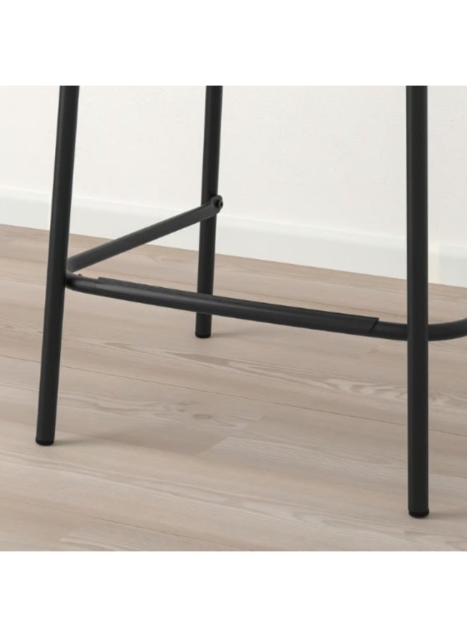 Bar stool with backrest, counter height black/black, 63 cm - Image 5