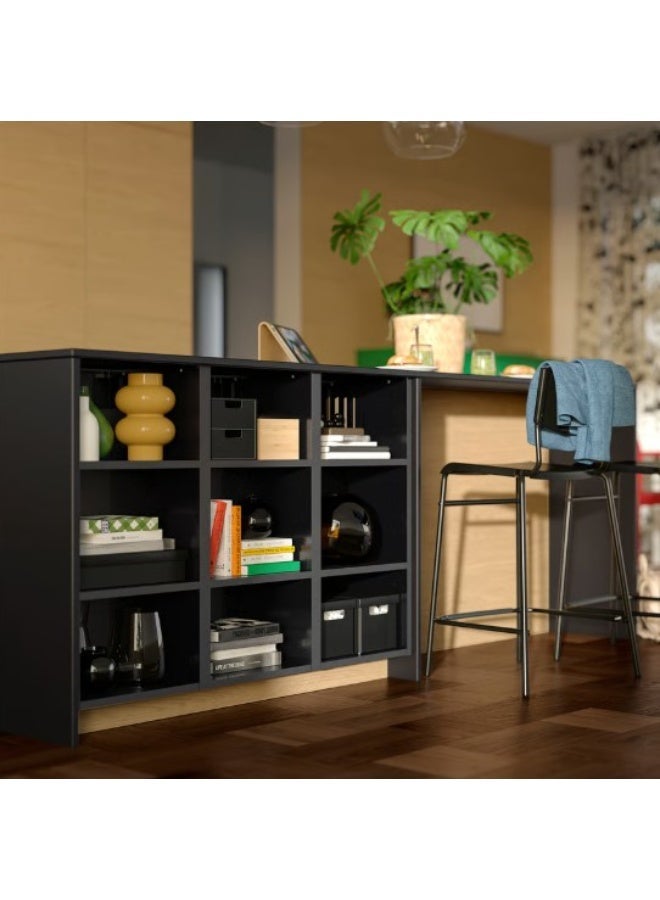 Bar stool with backrest, counter height black/black, 63 cm - Image 3