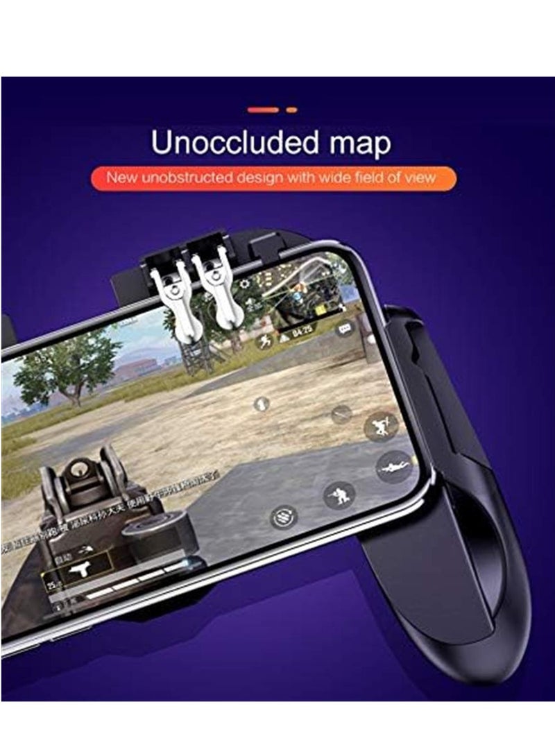 Mobile Game Controller 4 Trigger with Cooling Fan for PUBG Call of Duty Fotnite 6 Finger Operation L1R1 L2R2 Gaming Grip Gamepad Mobile Controller Trigger - Image 4