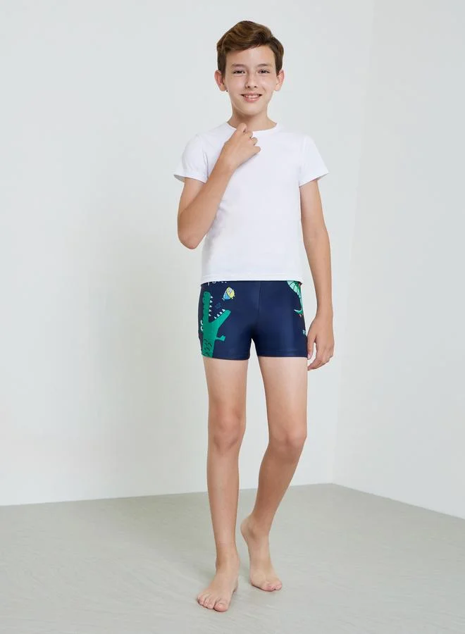 Styli Teens Crocodile Print Swim Shorts
