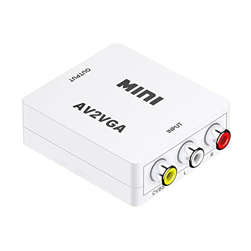 ETZIN AV to VGA Video Converter Mini AV2VGA Box AV RCA CVBS to VGA Video Converter Audio Converter 3.5mm for PC HDTV-EPL-657VC. - Image 1