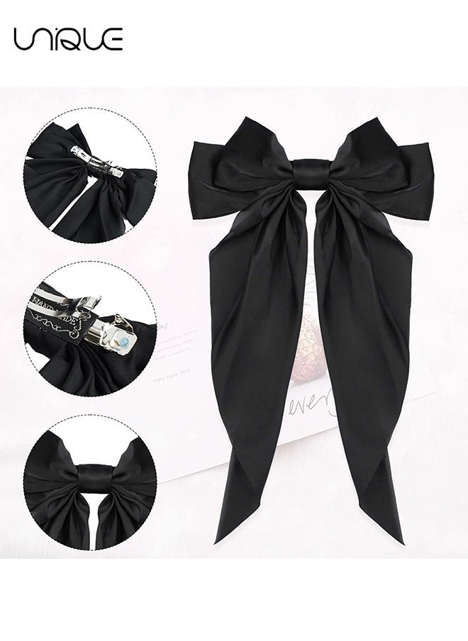 Unique 2 Pcs Hair Clip - Satin Butterfly Knot Hair Clip - Black & Red Bow Hair Dress Up Accessories for Party/Show/Wedding  - Image 3