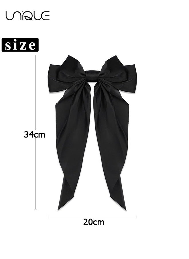Unique 2 Pcs Hair Clip - Satin Butterfly Knot Hair Clip - Black & Red Bow Hair Dress Up Accessories for Party/Show/Wedding  - Image 2