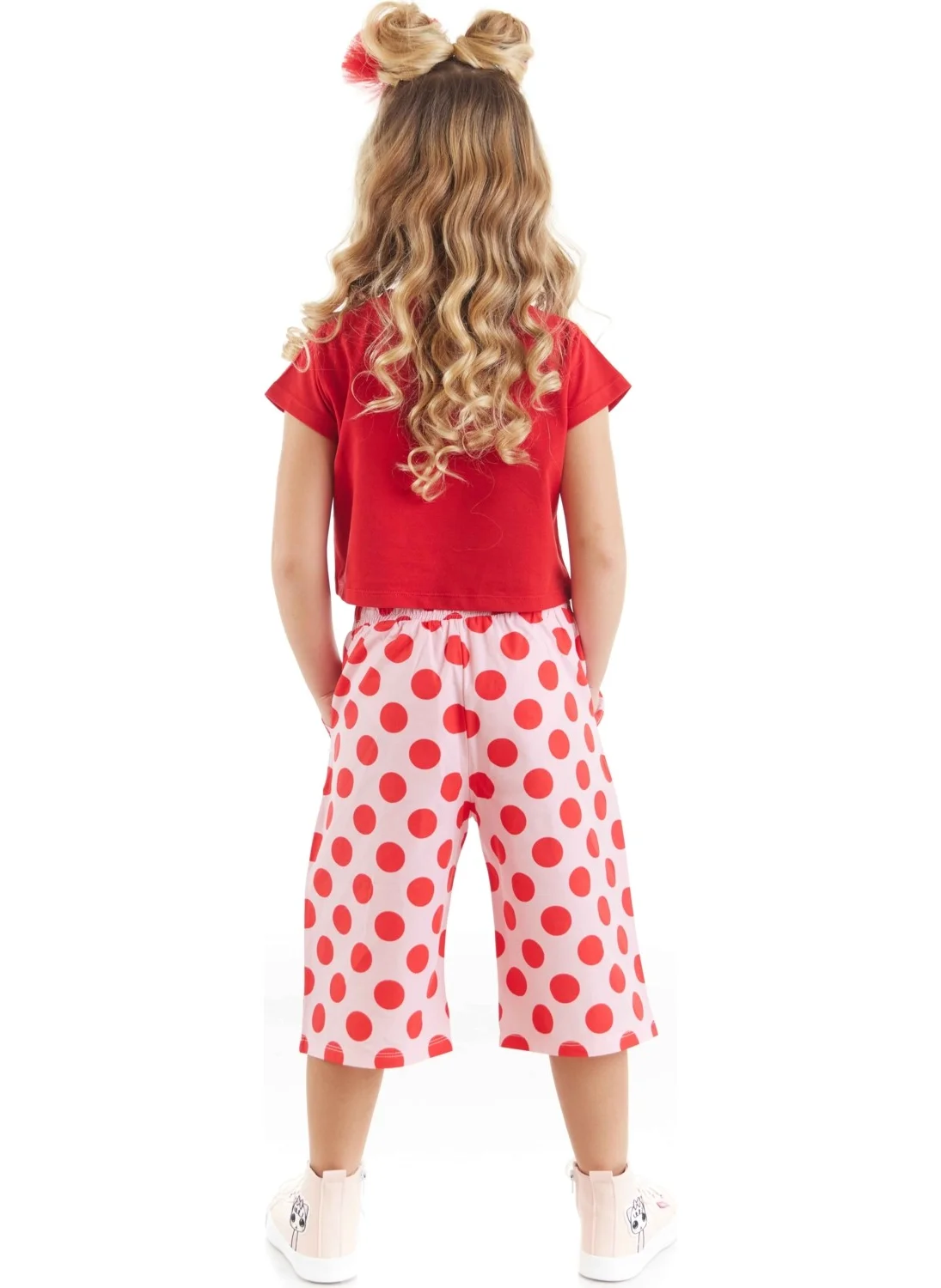 Denokids Ponçik Cat Girl T-shirt Capri Shorts Set