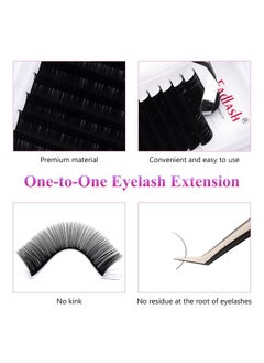 FADLASH Classic Eyelash Extensions Lash Extension Supplies Matte Dark Black Individual Eyelash Extension Classic Lash Extensions Professional (0.20C 18Mm)  - Image 2