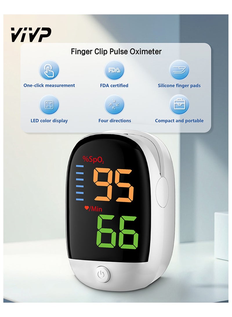 VIVP Portable Finger Clip Oximeter for Medical Blood Oxygen Saturation Detection, Household Pulse and Heart Rate Monitoring - Image 1