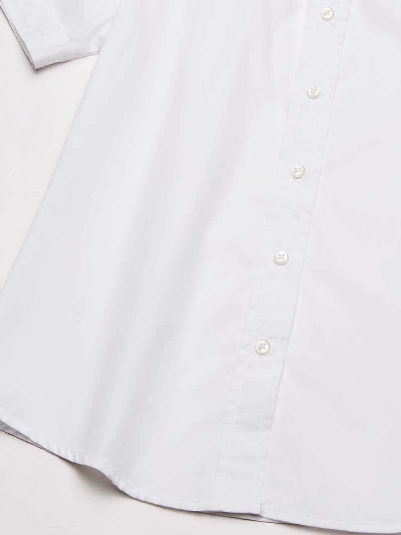 Classroom School Uniforms girls Short Sleeve Peter Pan Blouse,White,Small - Image 3