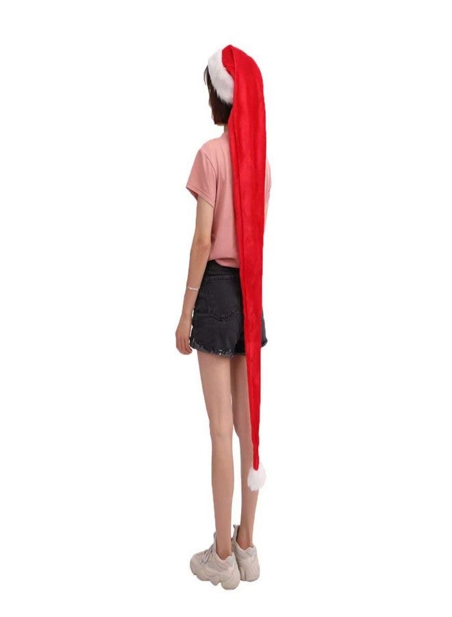 OLLULL Funny Santa Hat Long Tail (Size: 61×11.8 Inch, color: red) - Image 5