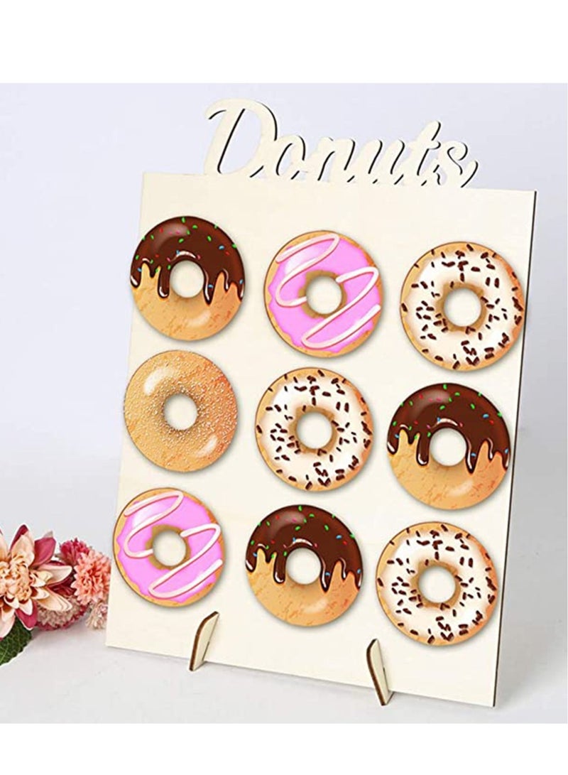 كابتن تيك Wooden Donuts Stand, Doughnut Stand Display Holder for Wedding Patry Birthday Decorations, Kitchen, Shop, Dount Hole Baker, Kids Mini Donuts Favors, Donut Parties, Sweets Tables KSA | Riyadh, Jeddah</ - Image 1