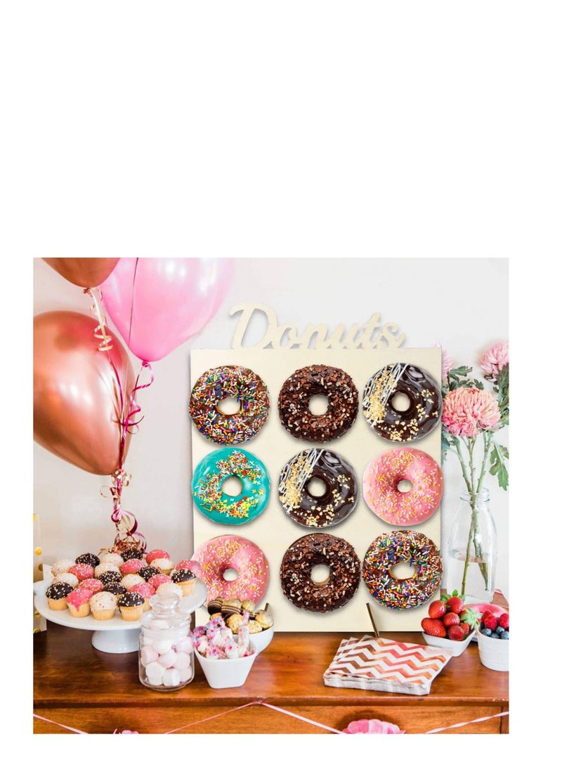 كابتن تيك Wooden Donuts Stand, Doughnut Stand Display Holder for Wedding Patry Birthday Decorations, Kitchen, Shop, Dount Hole Baker, Kids Mini Donuts Favors, Donut Parties, Sweets Tables KSA | Riyadh, Jeddah</ - Image 3