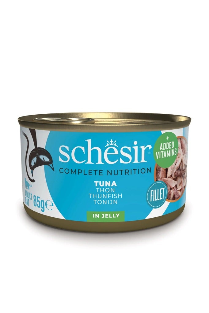 شيسر Schesir Complete & Balanced Nutrition Wet Cat Food in Jelly Can- Tuna 85g x 6pcs - Image 2