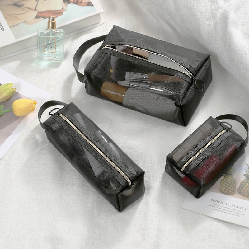 Nylon Mesh Cosmetic Bag Large Capacity Travel Cosmetic Storage Bag Niche Toiletry Storage Bag - Image 4